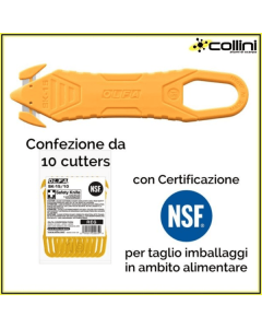 Confezione da 10 cutters OLFA antinfortunistico per taglio imballaggi mod. SK-15